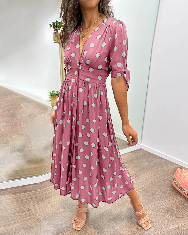 Monique™ | Elegancka sukienka w kropki
