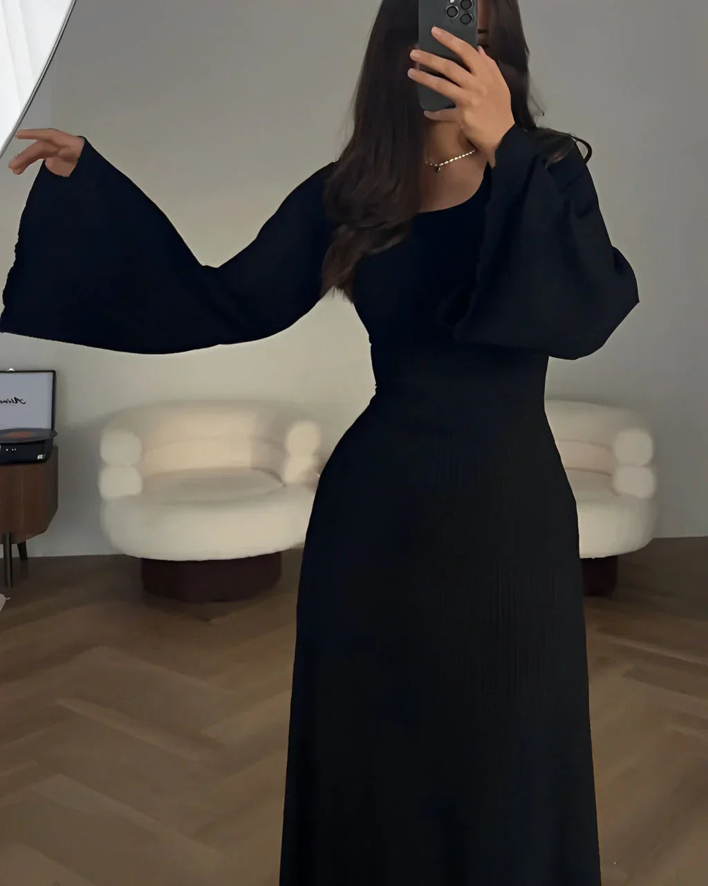 Rosea Elegant Chic dzianinowa sukienka maxi