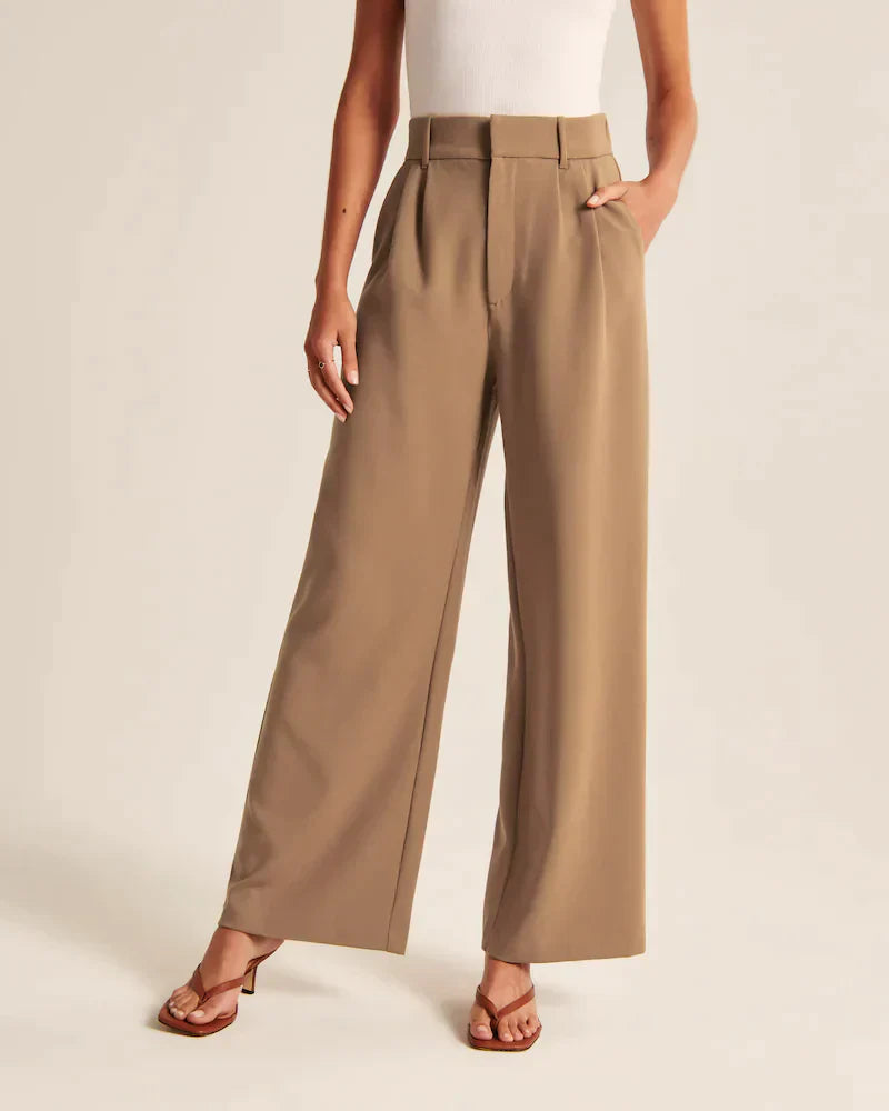 Spodnie Wide-Leg Brąz