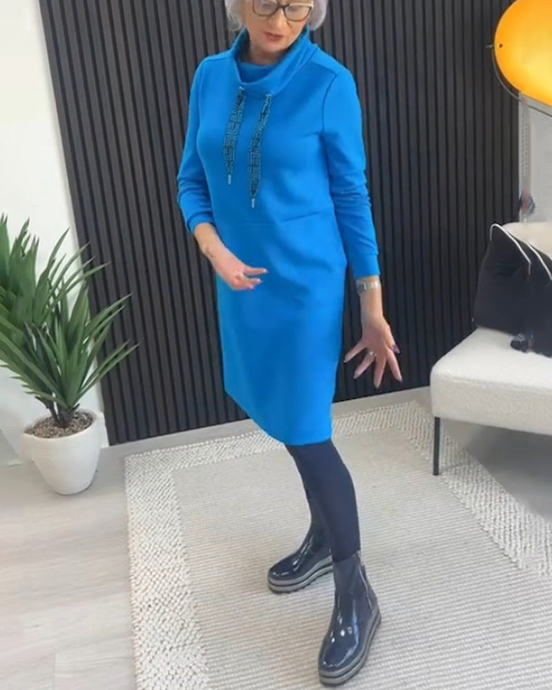 Elina - Sukienka sweter z szalikiem