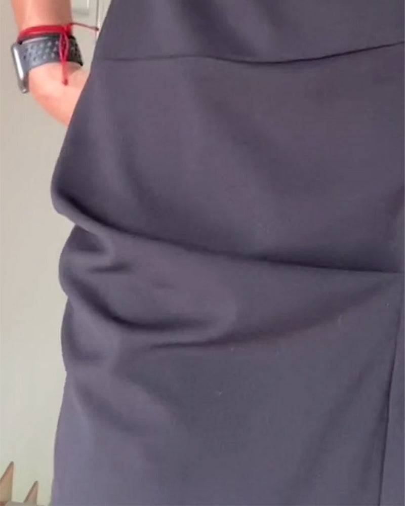 Solenne - Elegancka długa sukienka dresowa