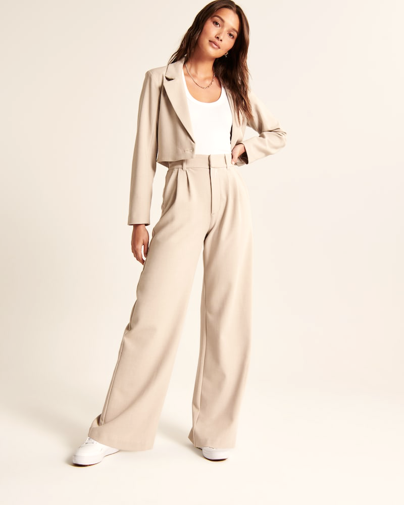 Spodnie Wide-Leg Beige