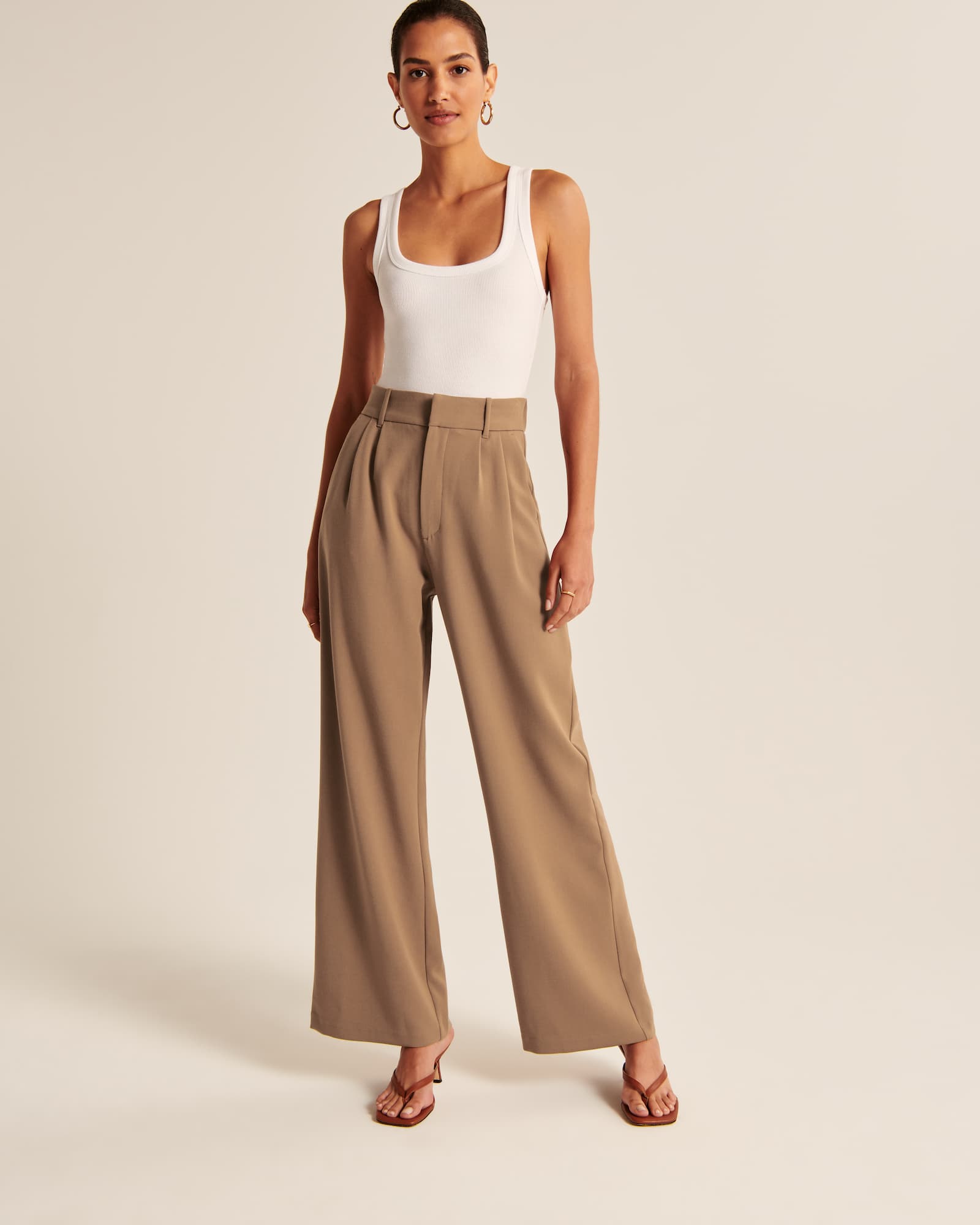 Spodnie Wide-Leg Brąz