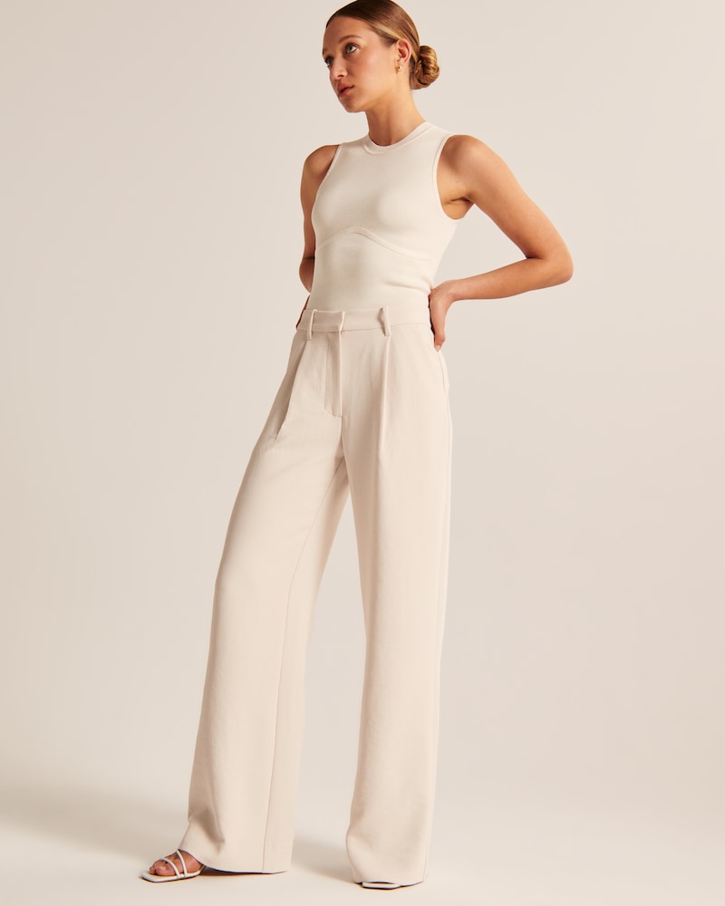 Spodnie Wide-Leg Beige