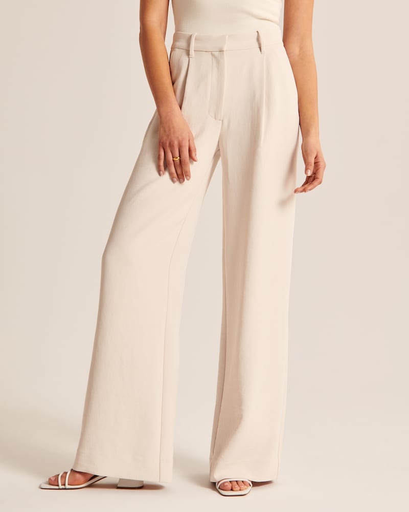 Spodnie Wide-Leg Beige