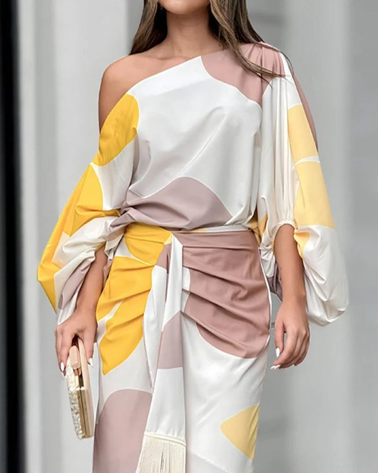 Sukienka Rosea Signature z nadrukiem