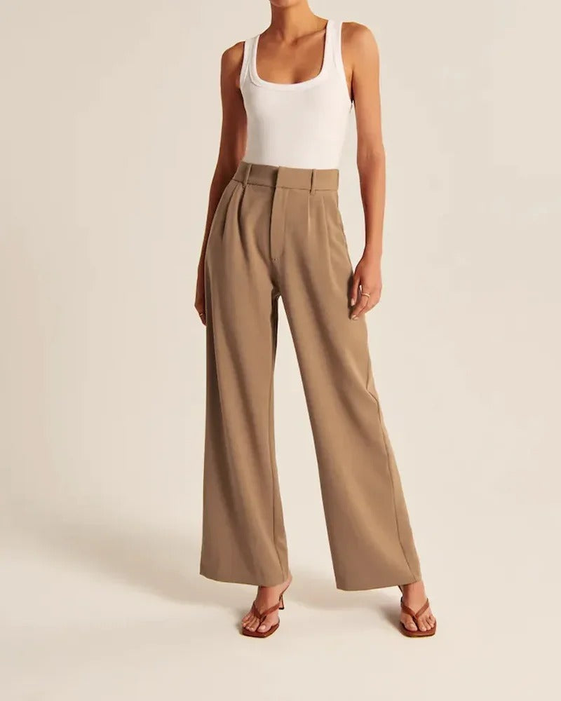 Spodnie Wide-Leg Brąz