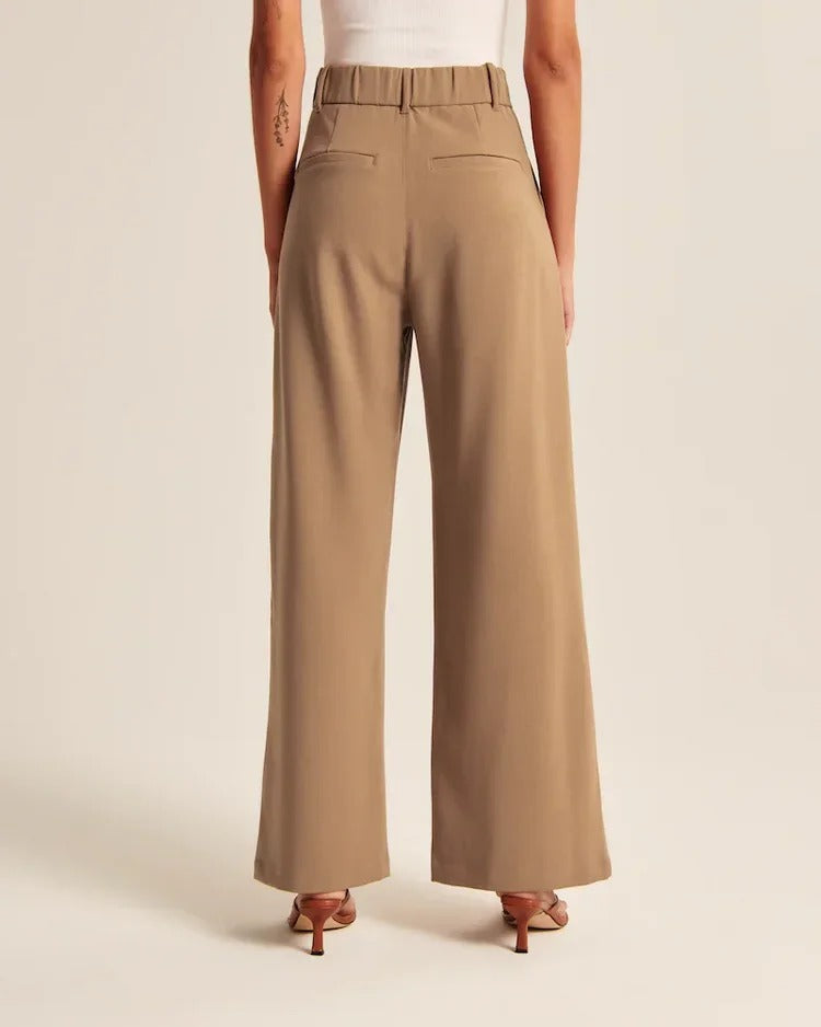 Spodnie Wide-Leg Brąz