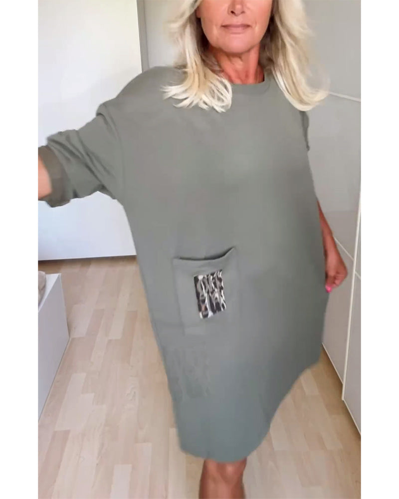 Maja - Casualowa Sukienka Długim Rękawem