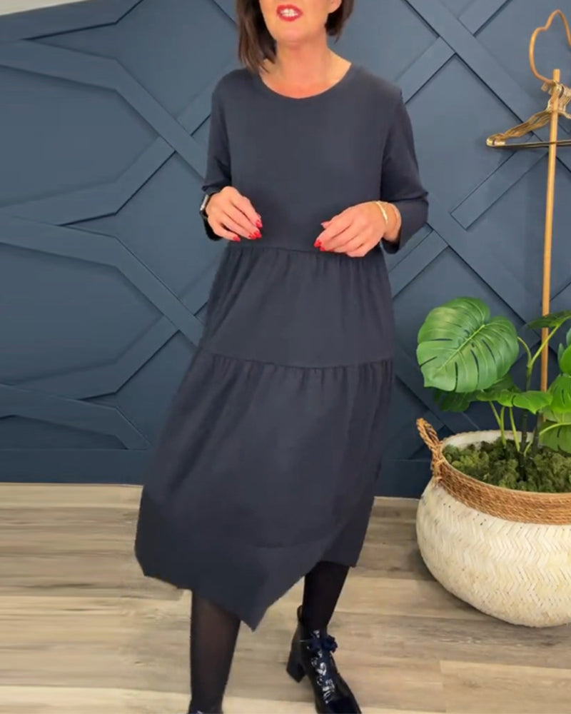 Virella - Długa sukienka z bawełny i lnu