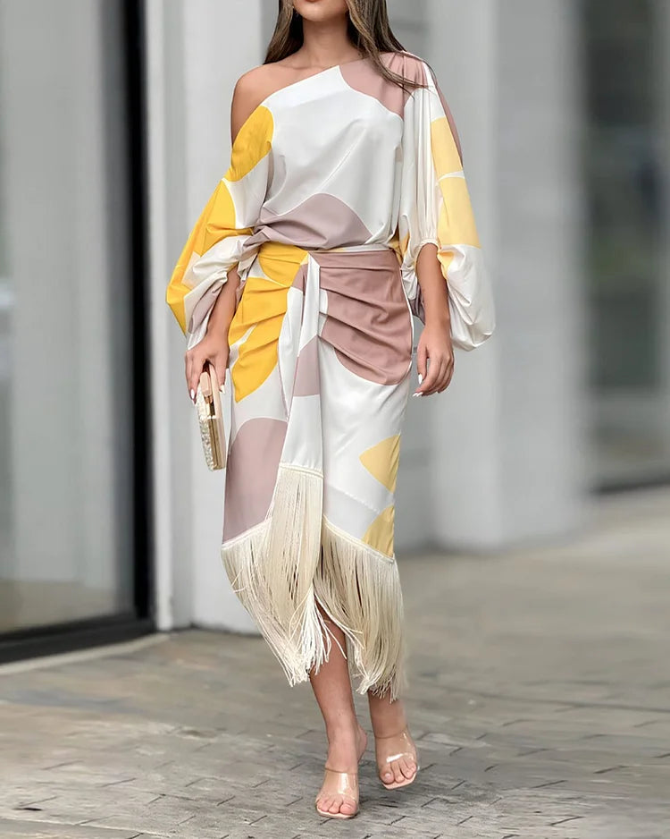 Sukienka Rosea Signature z nadrukiem