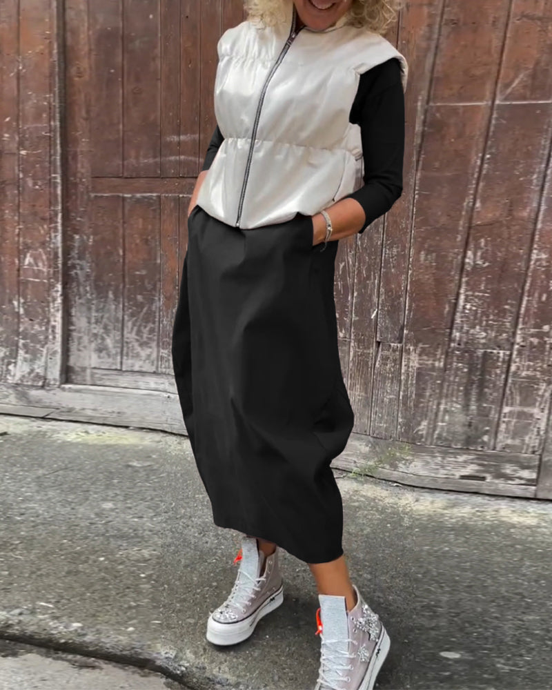 Noora - Casualowa jesienna sukienka z długim rękawem