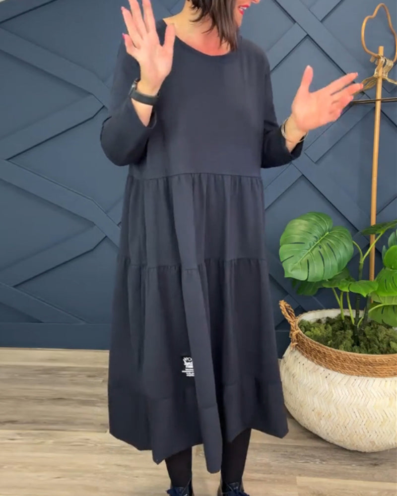 Virella - Długa sukienka z bawełny i lnu