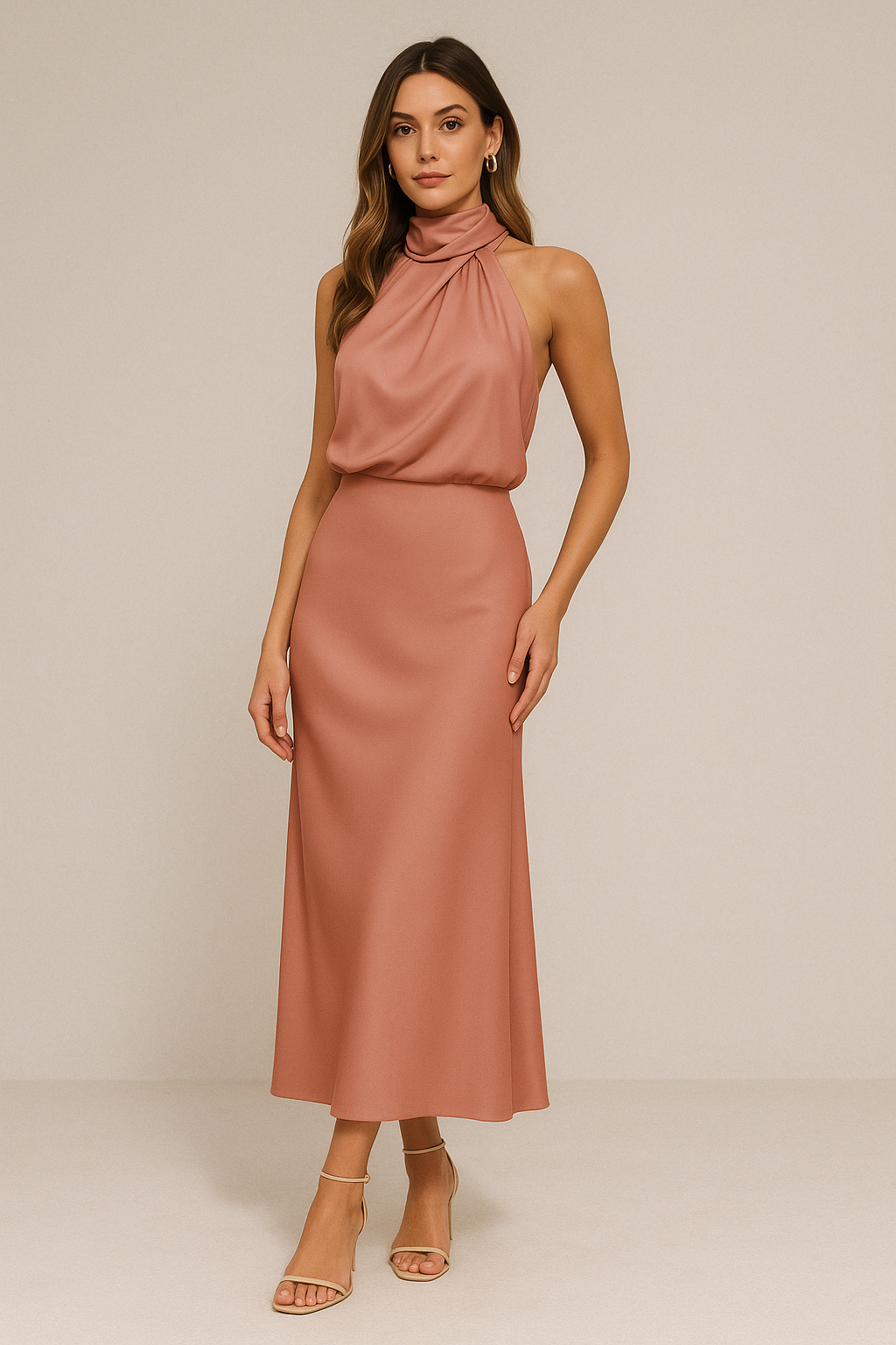 Elara™ | Satynowa Sukienka z Nutą Glamour