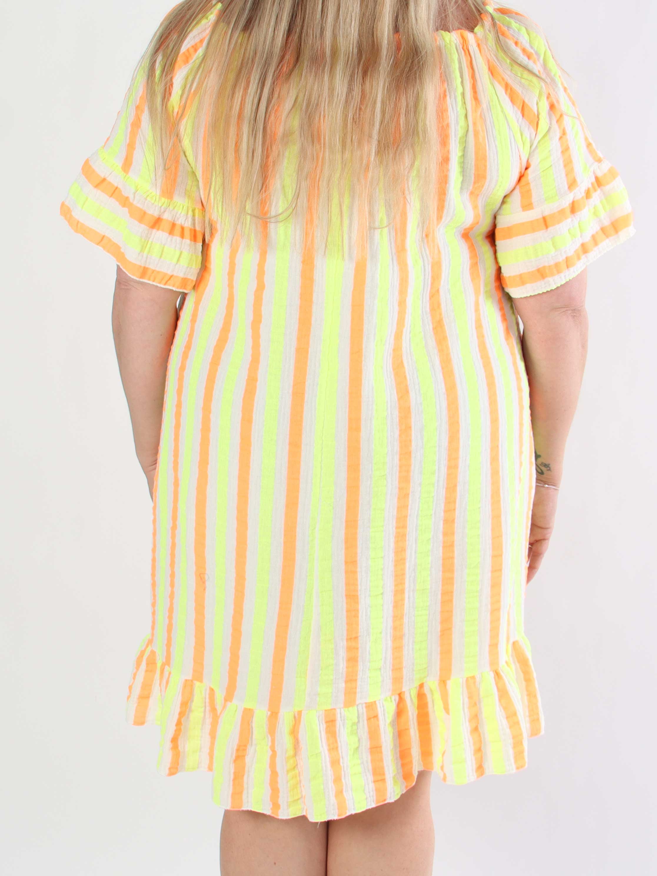 Elsie - Sukienka w paski z miękkiej bawełny w fale i potoki