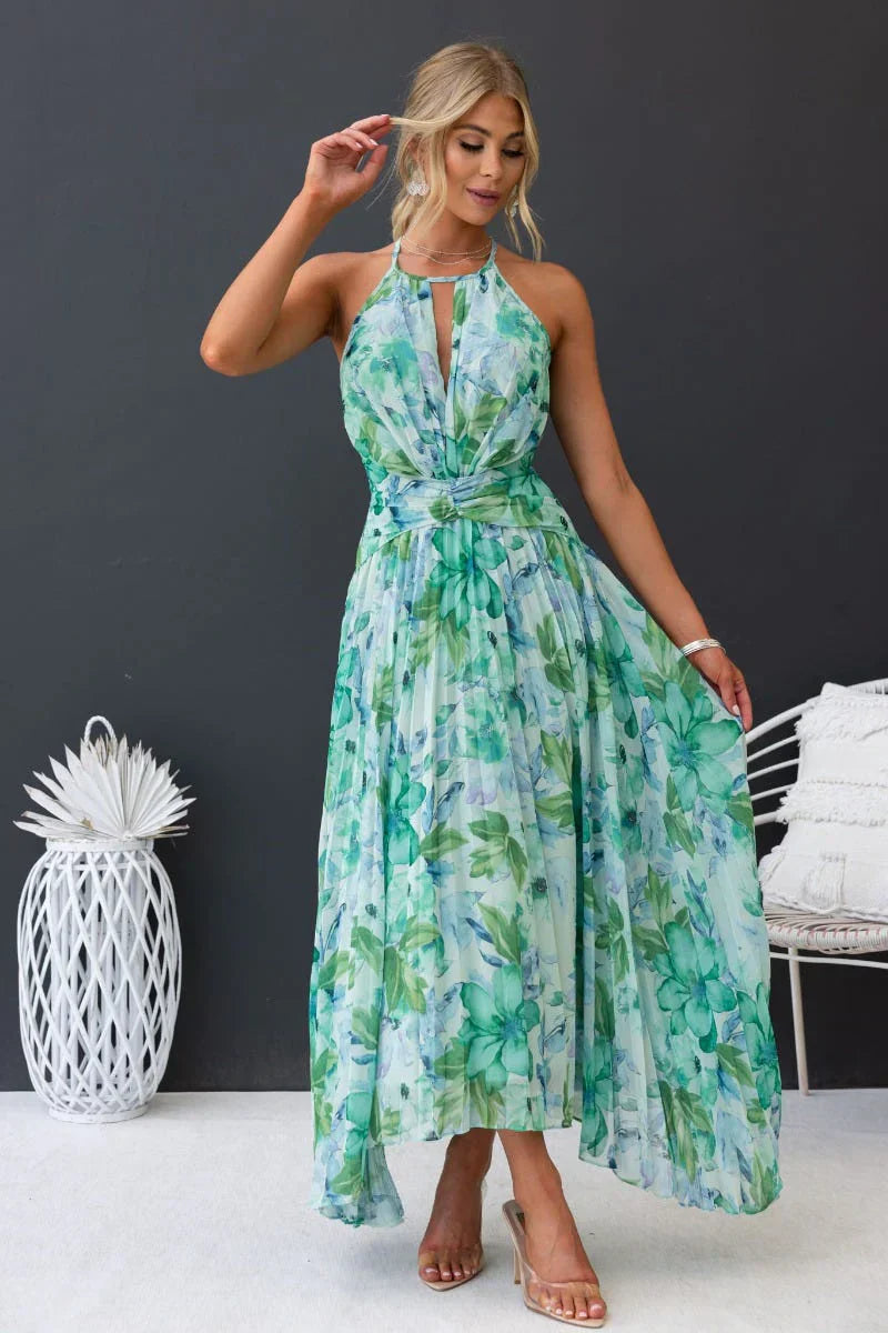 Rosea Elegant Garden Breeze sukienka maxi na halter