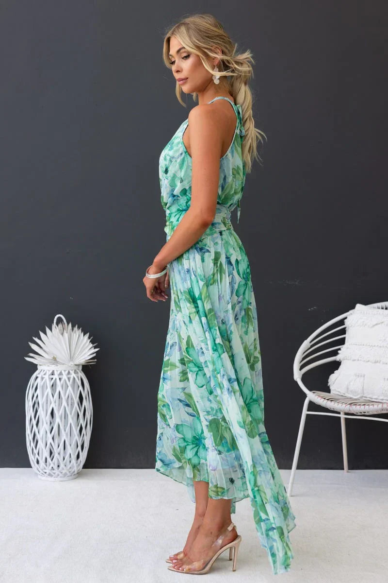 Rosea Elegant Garden Breeze sukienka maxi na halter