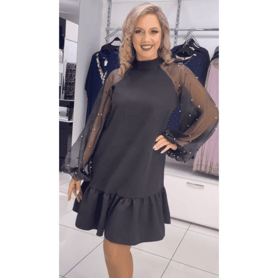 Liora - Elegancka sukienka z siateczkowej dzianiny