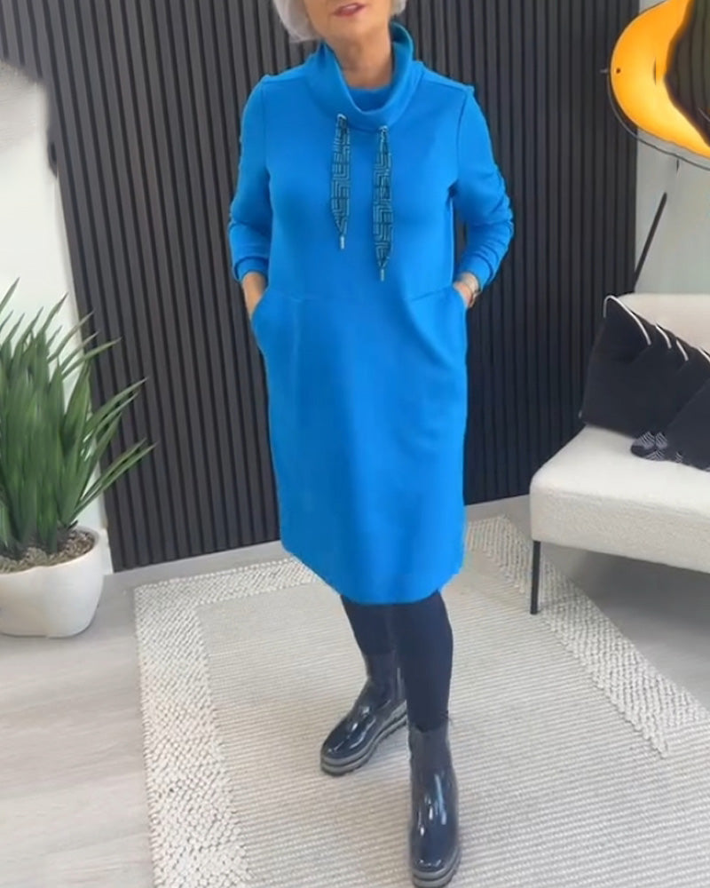 Elina - Sukienka sweter z szalikiem