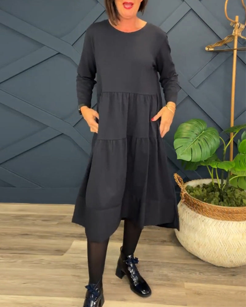 Virella - Długa sukienka z bawełny i lnu