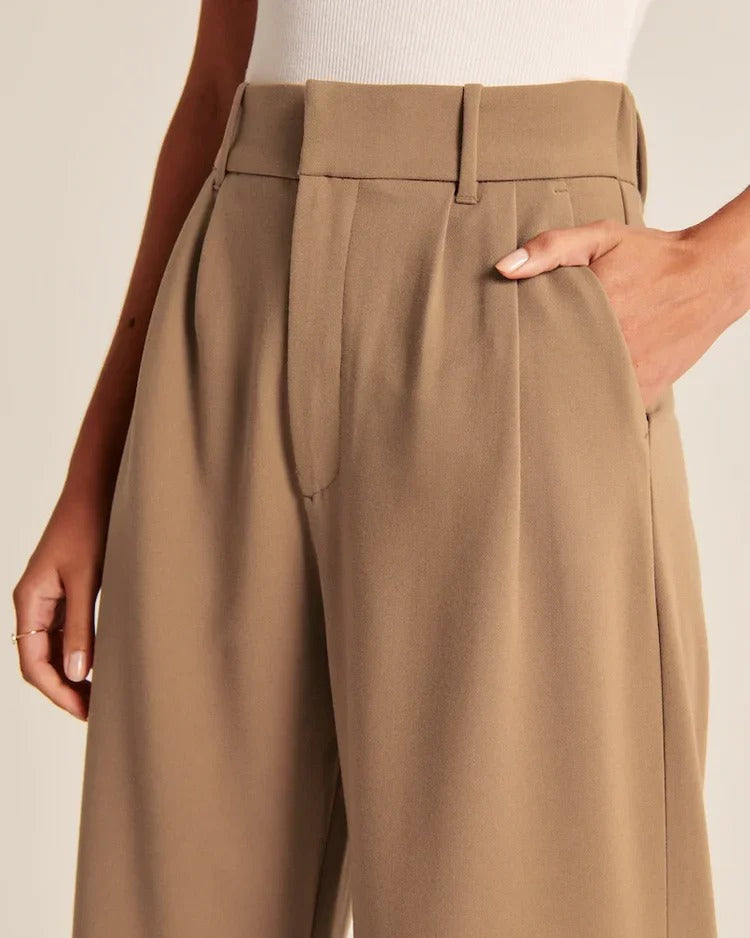 Spodnie Wide-Leg Brąz