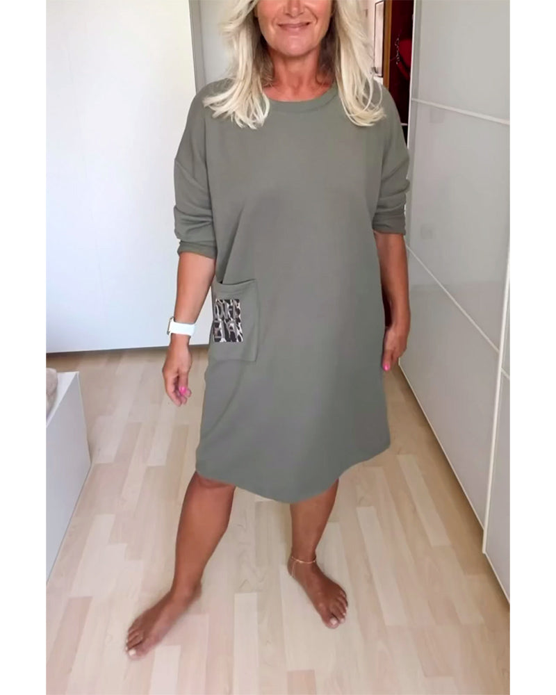 Maja - Casualowa Sukienka Długim Rękawem