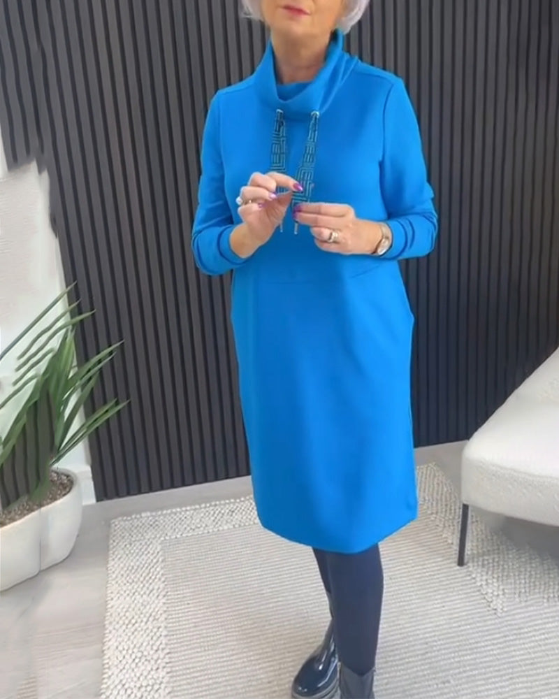 Elina - Sukienka sweter z szalikiem