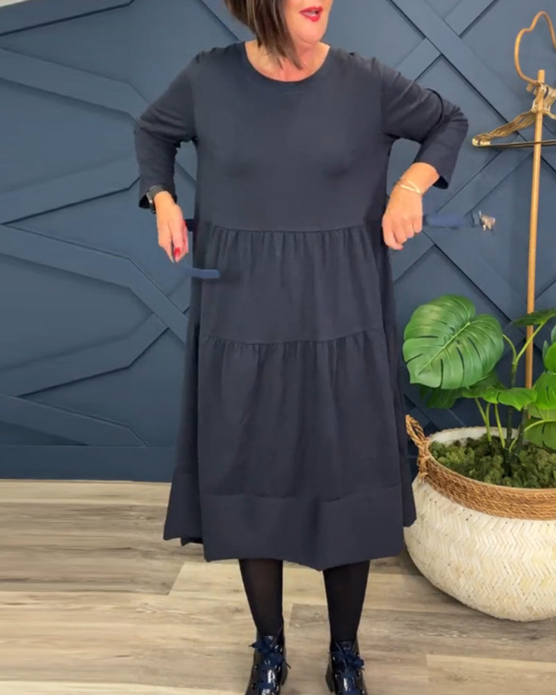 Virella - Długa sukienka z bawełny i lnu