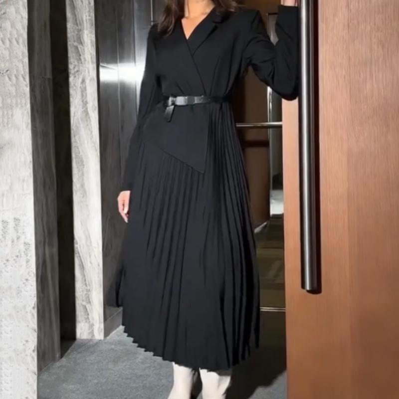 Isolde - Sukienka marynarska z paskiem